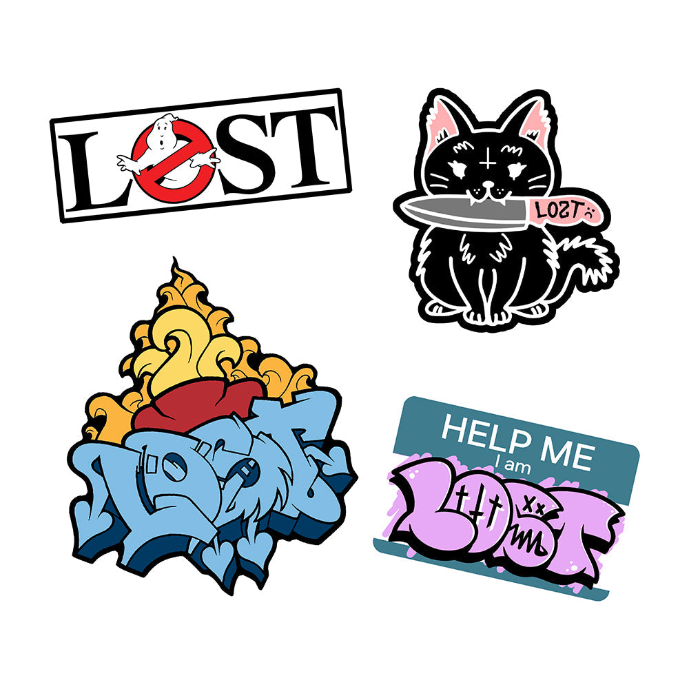 Die cut graffiti stickers by LOST