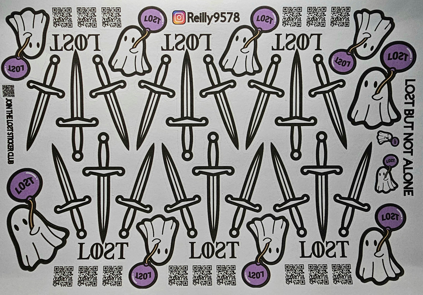 Kiss Cut Lost Triple Sword Sticker Sheet