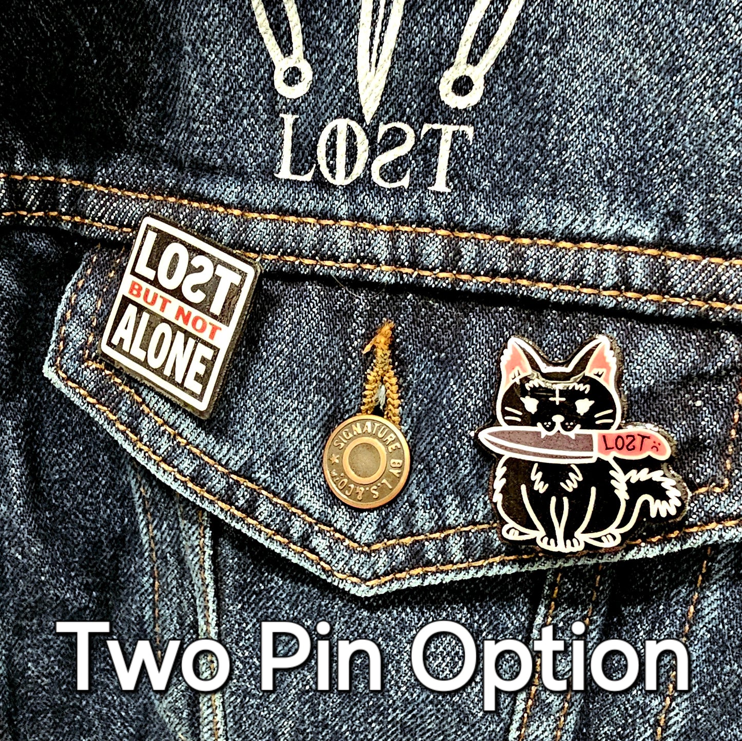 LOƧT - Pancake pin with extended post and rubber stopper.