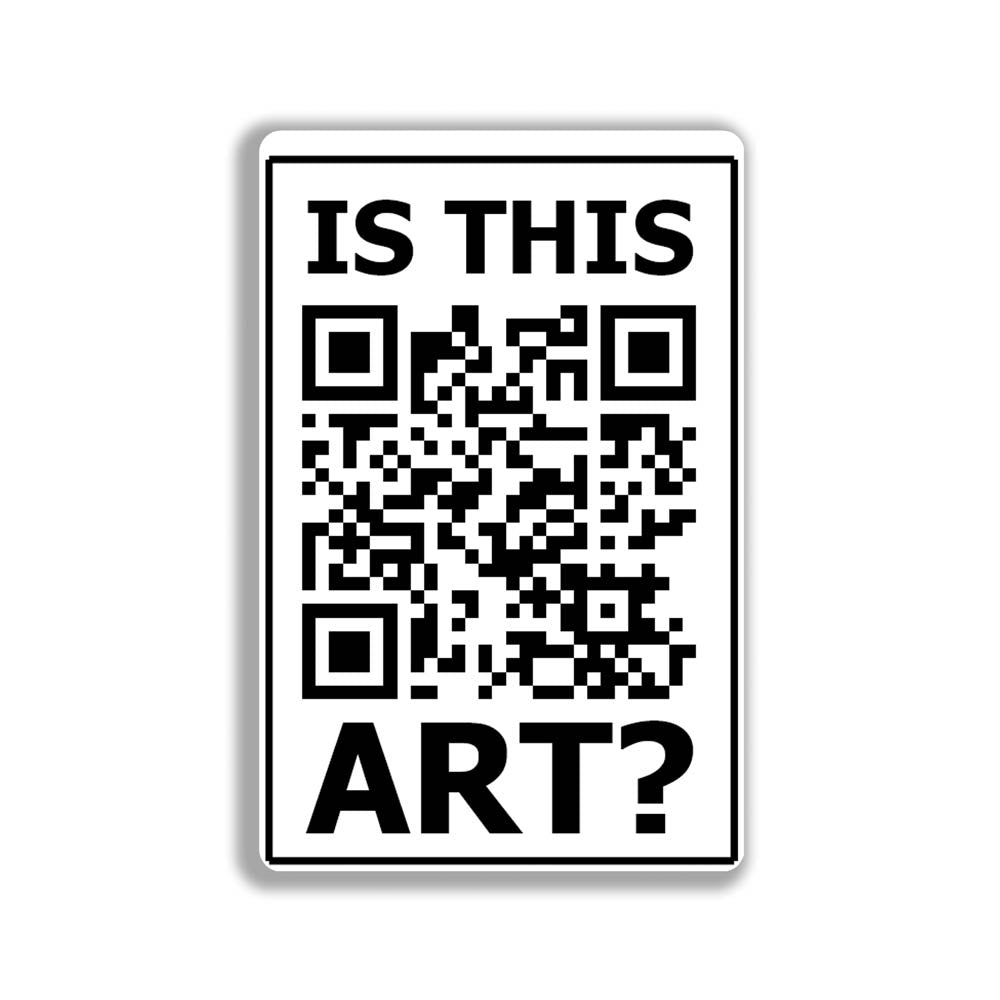 Is This Art sticker by LOST. Black and white design featuring a QR code and the question - is this art?